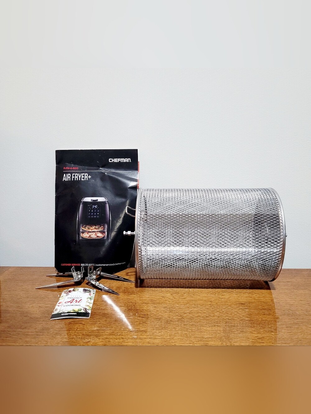 NWOT Chefman Air Fryer Rotisserie Frey Basket Replacement Stainless Steel